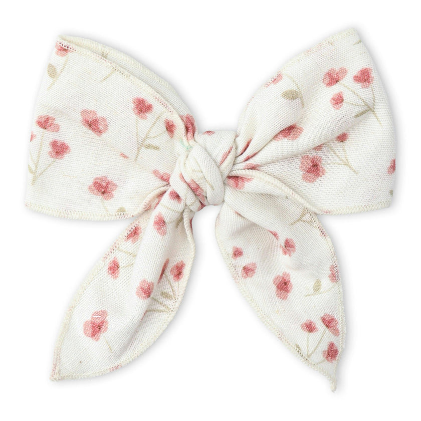 Organic Hair Bow Clip - Pink Bloom