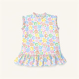 Drop Waist Dress in Rainbow Doodle