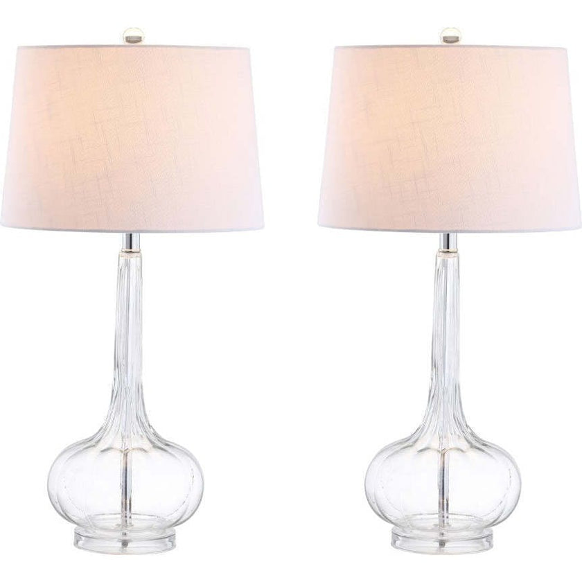 Bette 28.5" Glass Teardrop LED Table Lamp Set 2