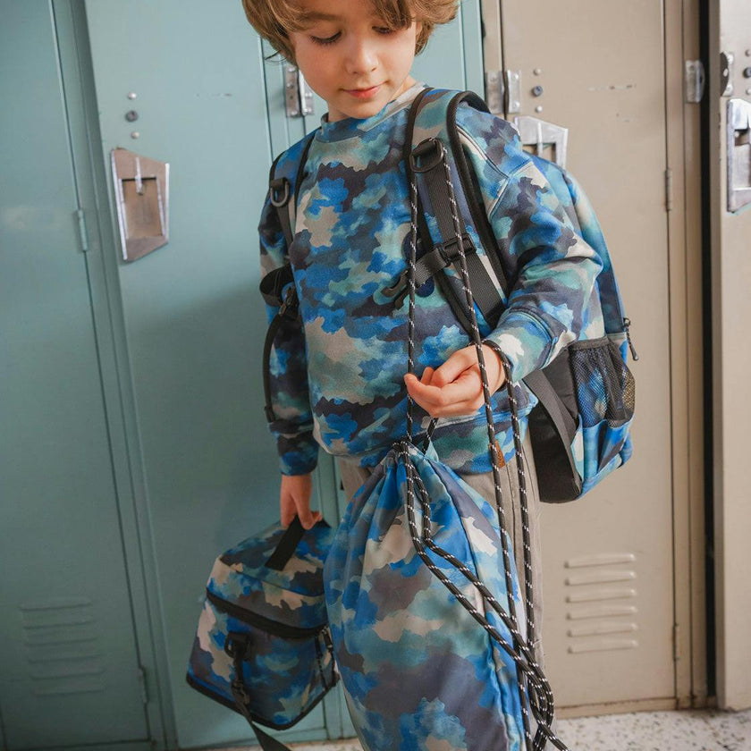 Little Boy Camouflage Durable Lightweight Drawstring Bag