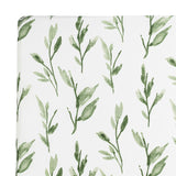 Parker Green Leaf Cotton Fitted Crib Sheet