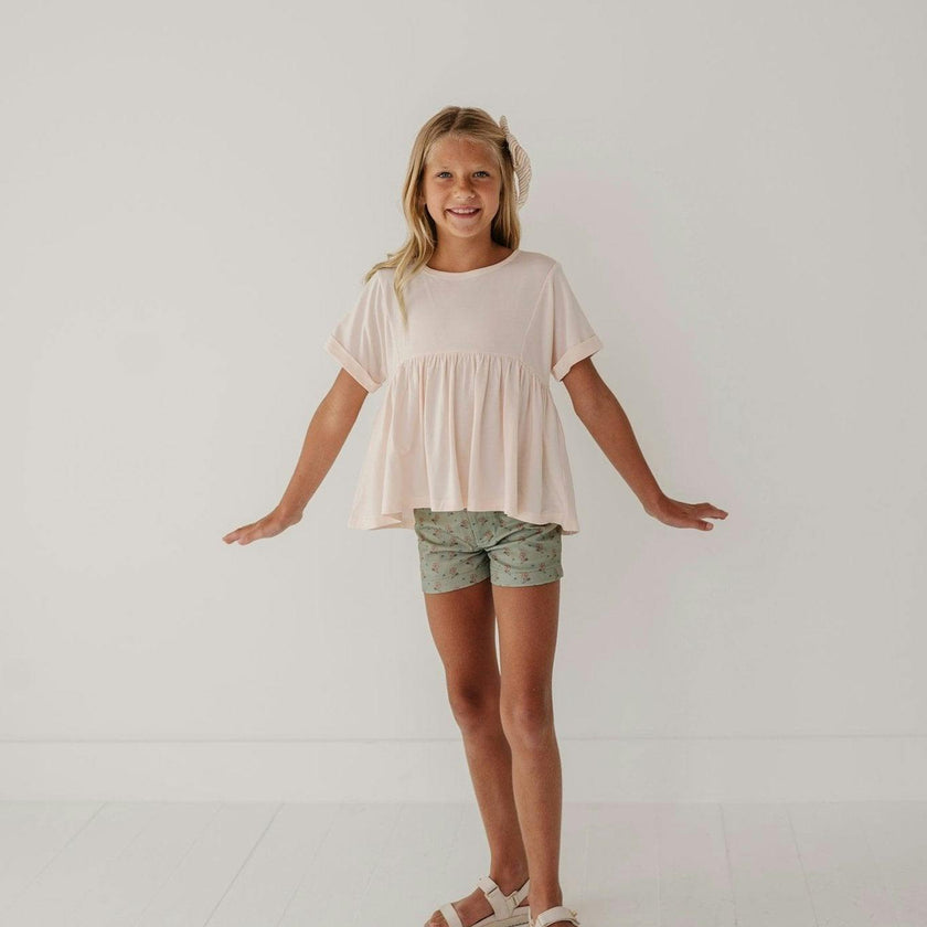 Girl's Printed Twill Shorts Ebba Viney Floral