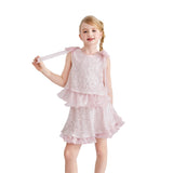 Pink Althea Glitter Ruffle Skirt Set