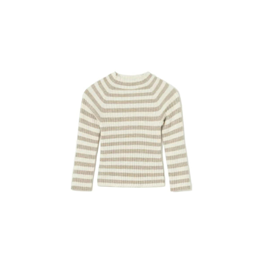 Striped Knit Mockneck