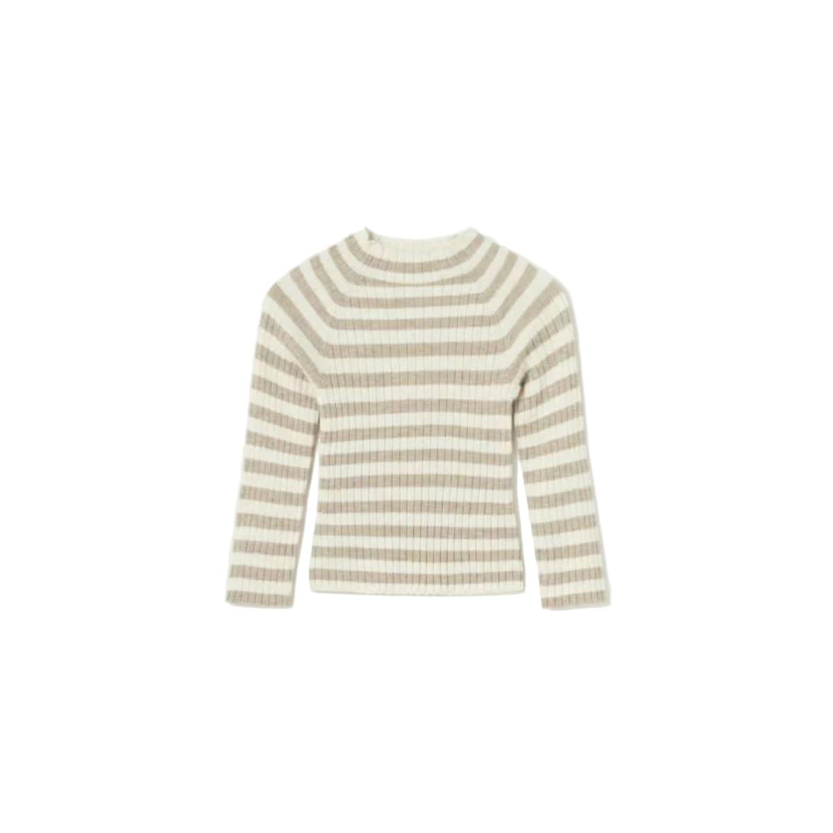 Striped Knit Mockneck