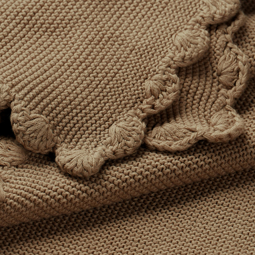 Organic Cotton Scalloped Baby Blanket