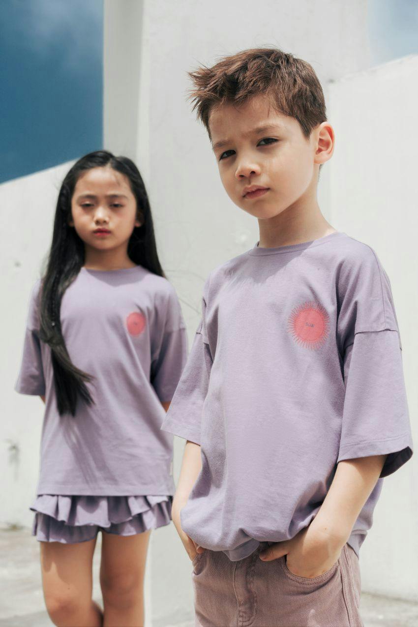 Relaxed Organic Cotton T-Shirt With SOW Sun Print
