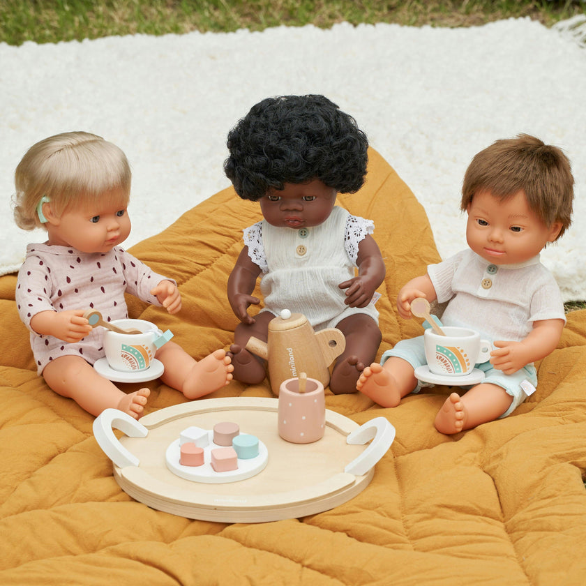 Baby Boy Doll with Brown Hair and Down Syndrome - 15"