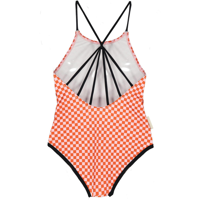 Squares Swimsuit, Red