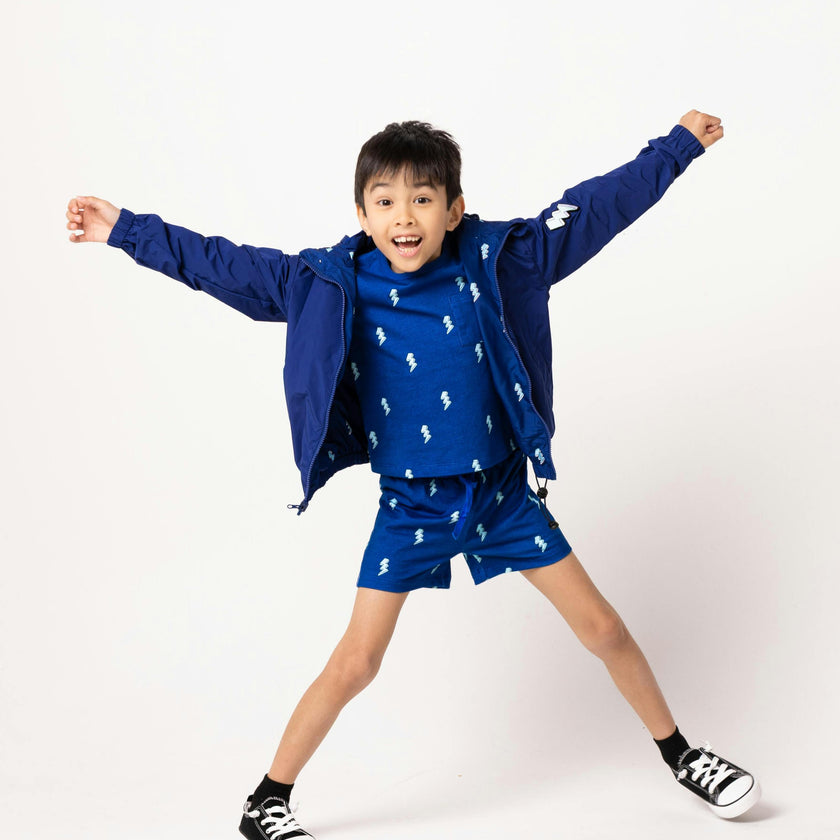 Max Reversible Rain Jacket Windbreaker, Blue Lightning
