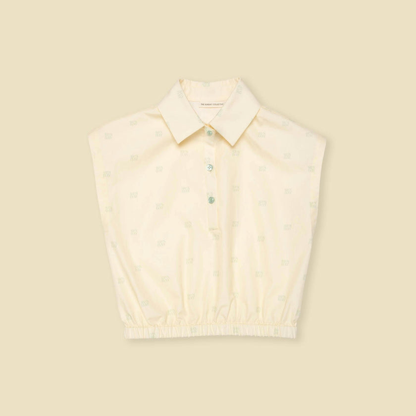 Organic Collar Summer Top in Buttercup