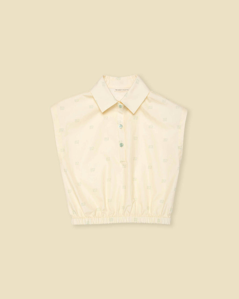 Organic Collar Summer Top in Buttercup