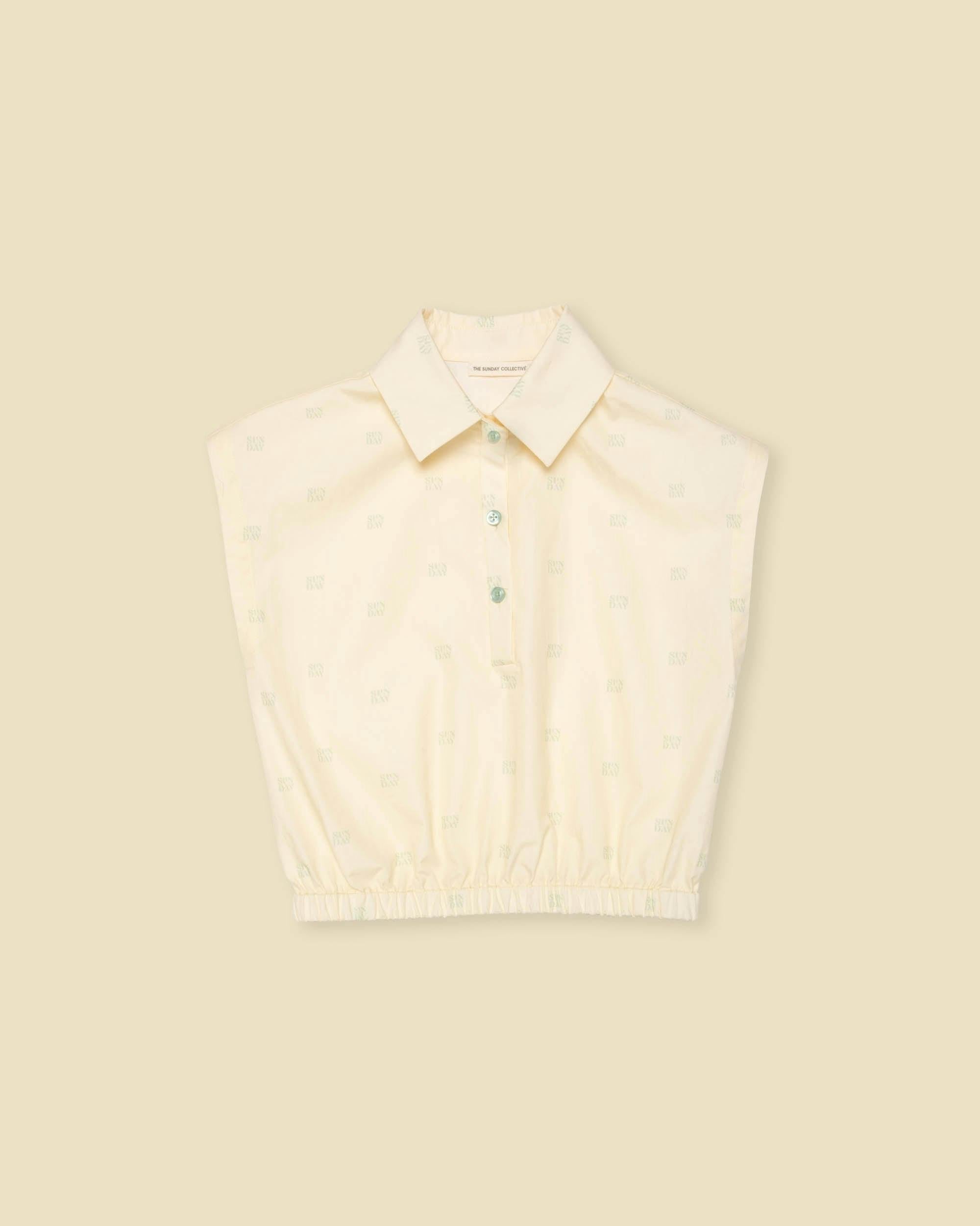 Organic Collar Summer Top in Buttercup