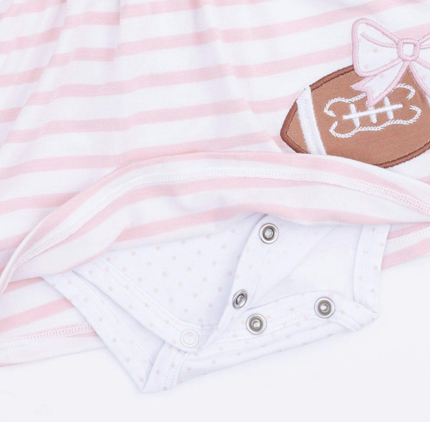 Football Dot and Stripe - Long Sleeve Tennis Bodysuit Dress