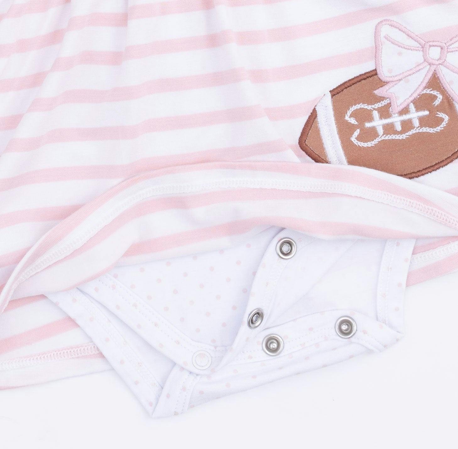 Football Dot and Stripe - Long Sleeve Tennis Bodysuit Dress