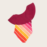 Sunset Beach Rainbow One Shoulder Ruffle