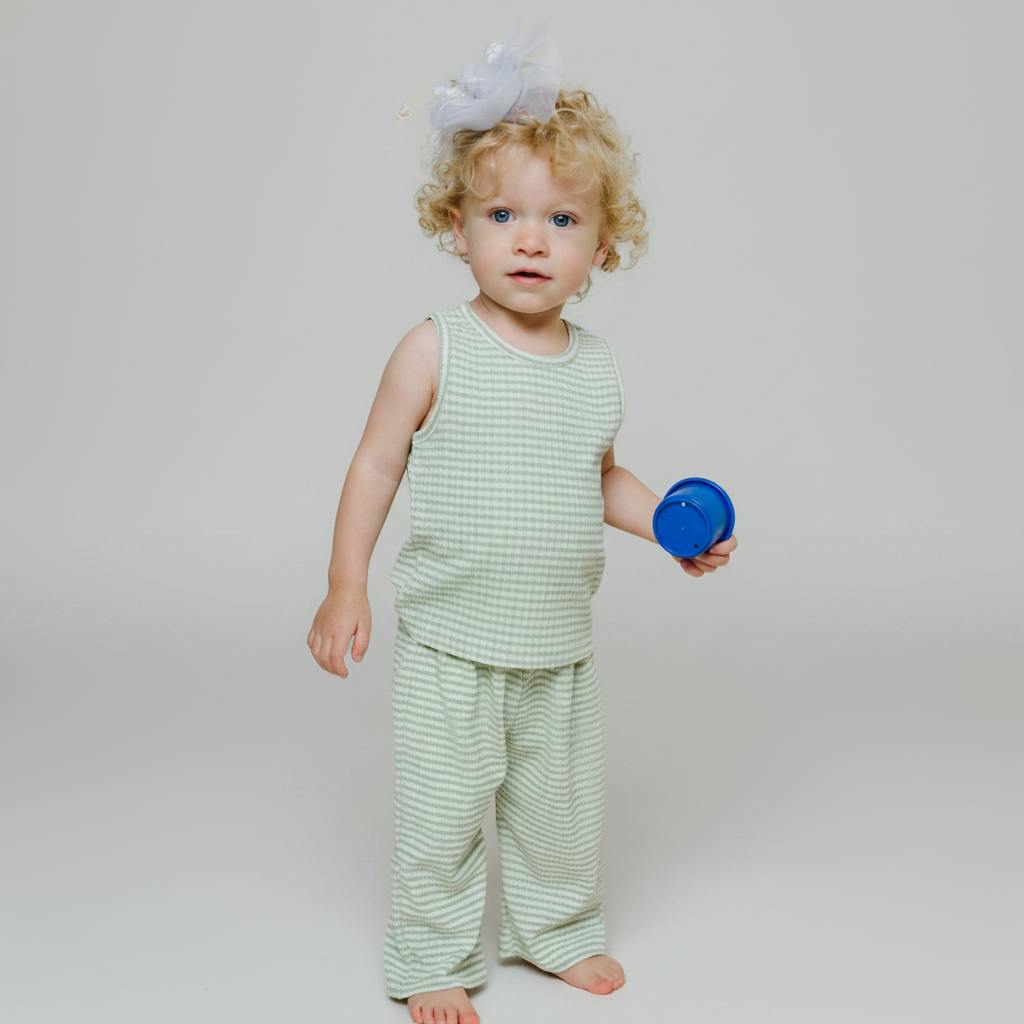 Jio Stripe Tank & Pull-on Set - Mint