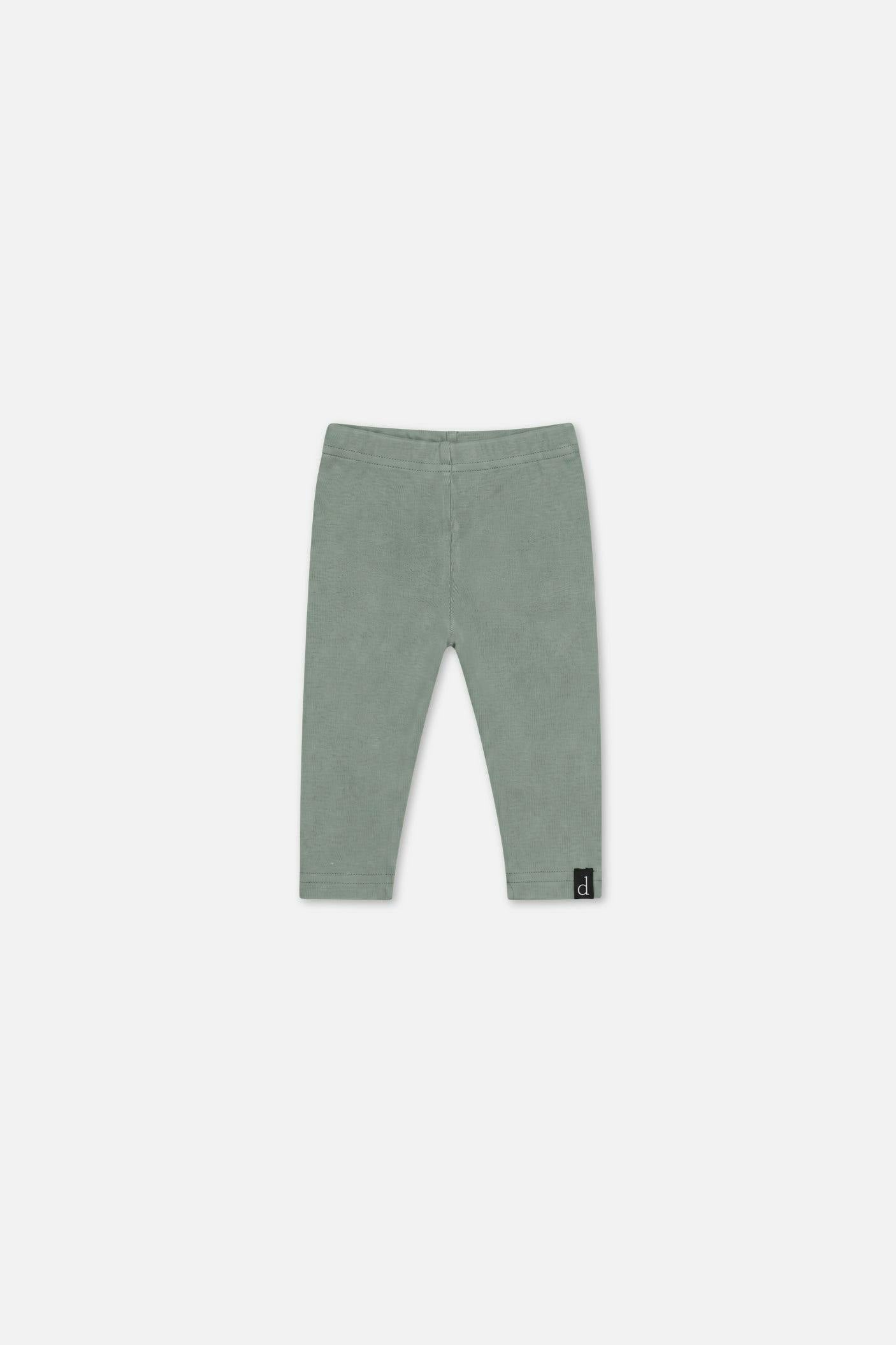 Baby Rib Leggings Green Printed Green