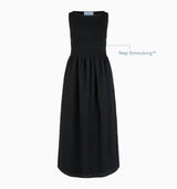 The Cosima Nap Dress - Black Tonal Seersucker