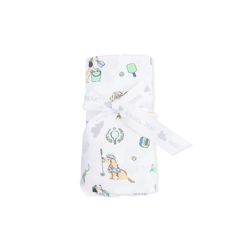 Country Club Dogs Neutral - Swaddle Blanket