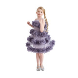 Purple Elysia Tiered Ruffle Dress