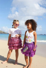 Lavender Shimmer Tinsel Party Skirt