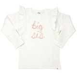 Millie Long Sleeve Tee in 'big sis' Pink Eyelash Writing