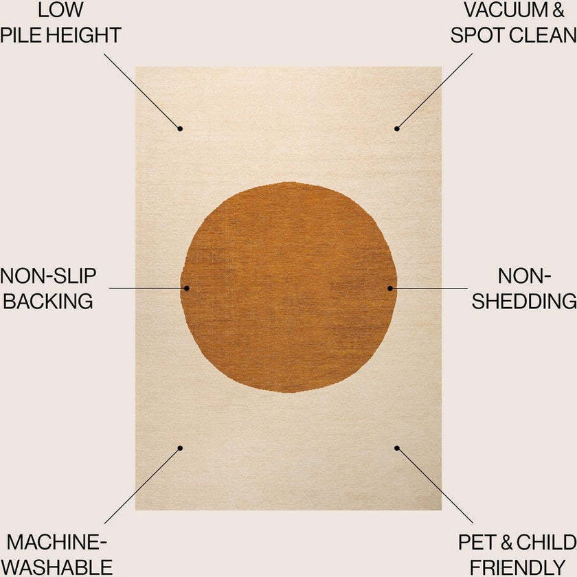Cirkel Minimalist Geometric Dot Machine-washable Area Rug