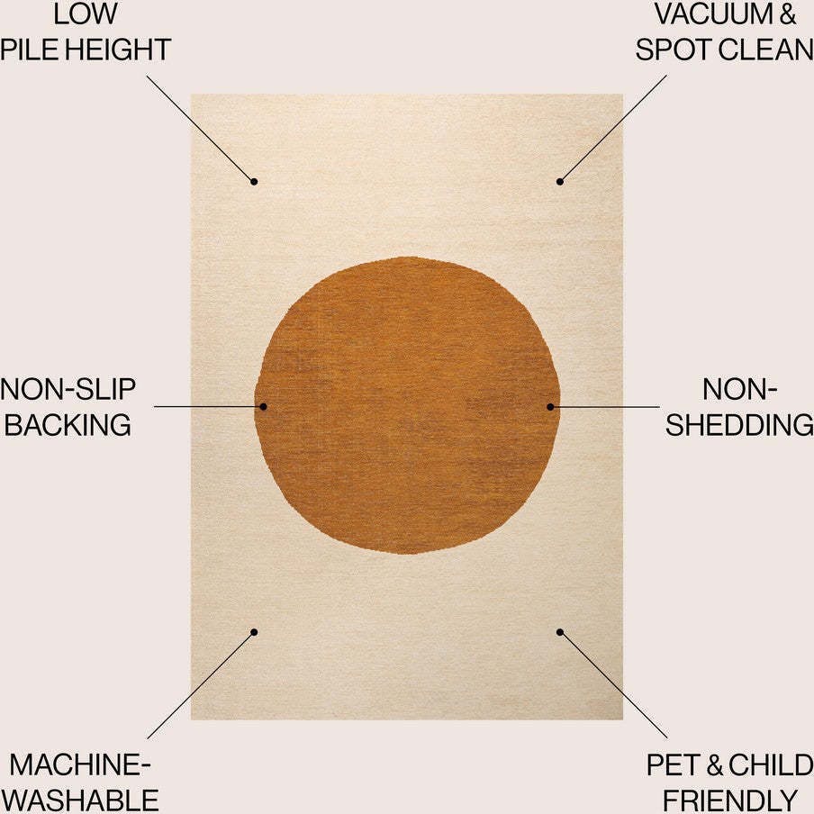 Cirkel Minimalist Geometric Dot Machine-washable Area Rug