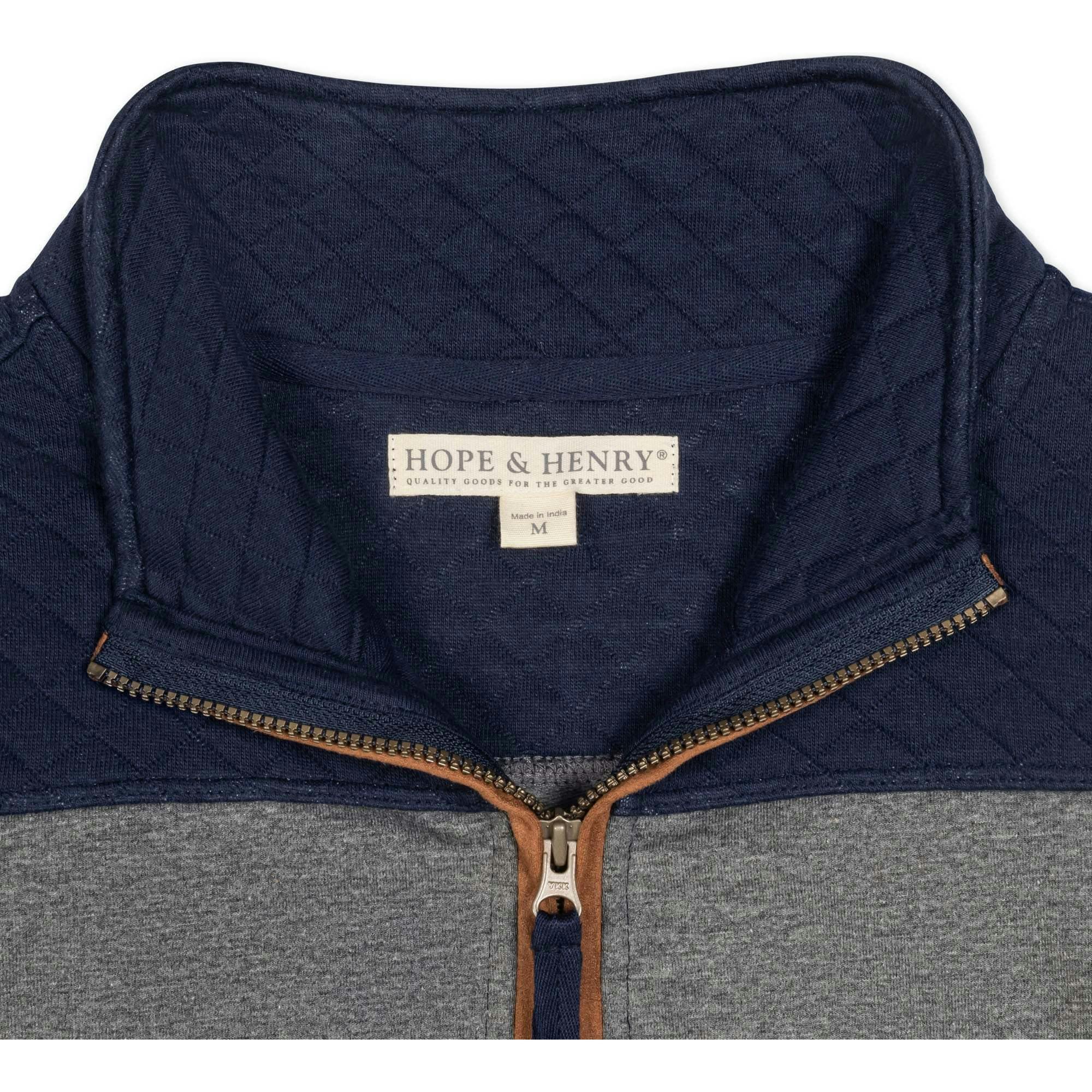 Organic Long Sleeve French Terry Half-Zip Pullover, Grey