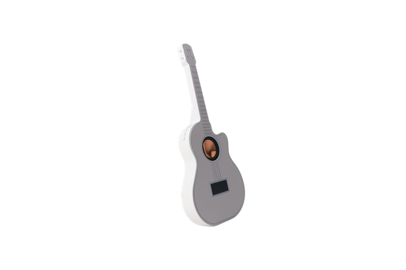 Rock Star Karaoke-Guitar Speaker & Microphone Combo - White