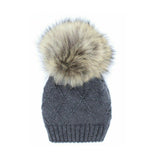 Chunky Knit Hat With A Genuine Fur Pom (TikTok)