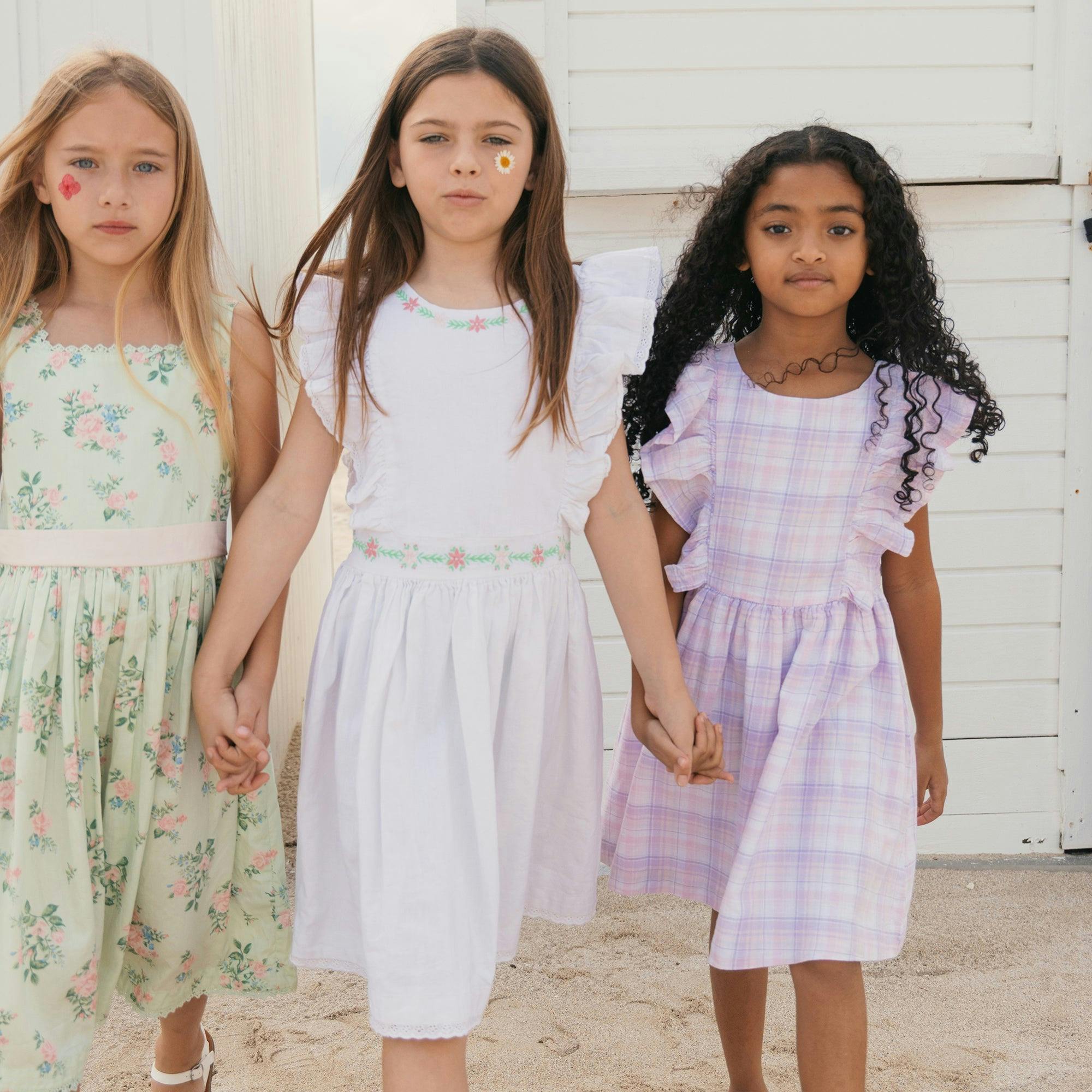 Linen Flutter Sleeve Pinafore Dress
