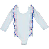 Geometric Stripes Long Sleeve Rashguard, Multi