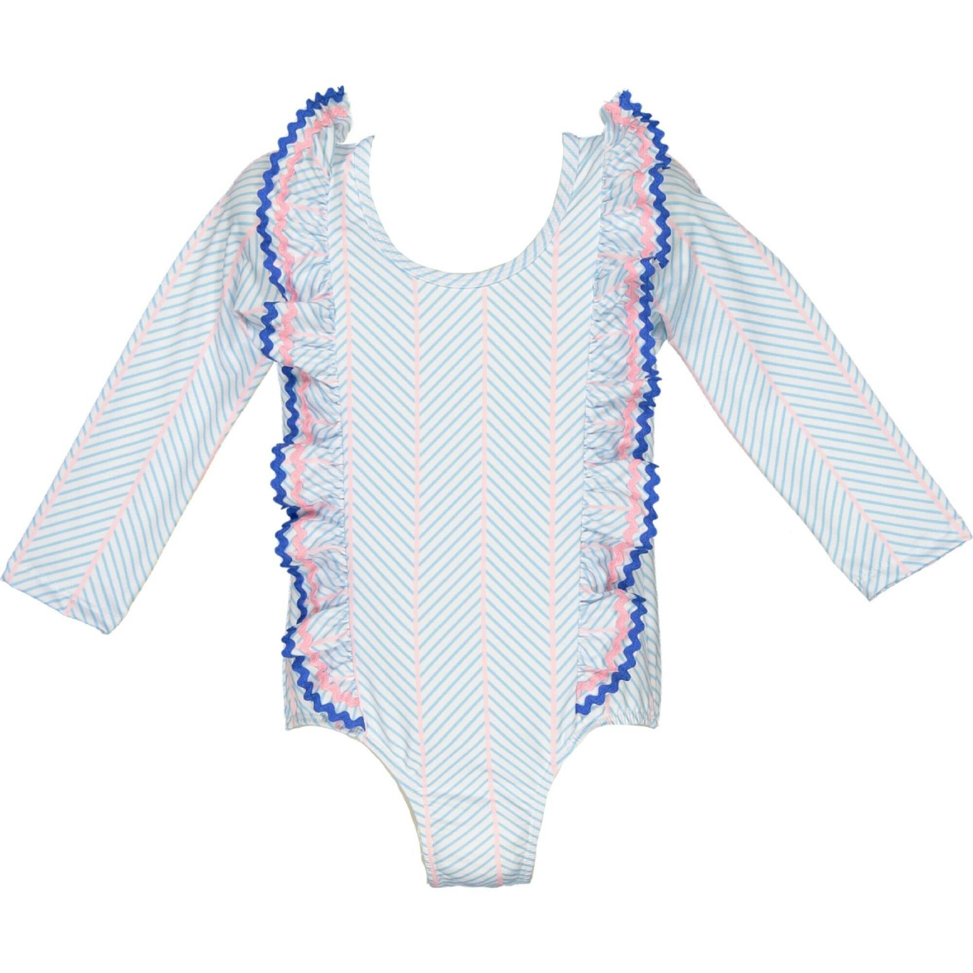 Geometric Stripes Long Sleeve Rashguard, Multi