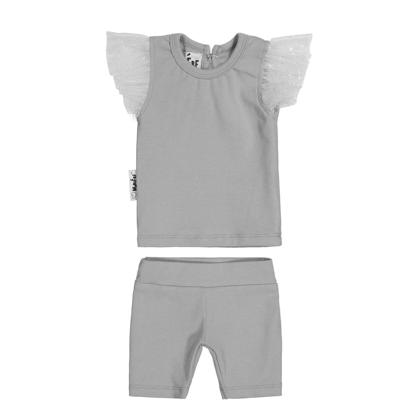 Glitter Mesh 2-Piece Top & Short Set