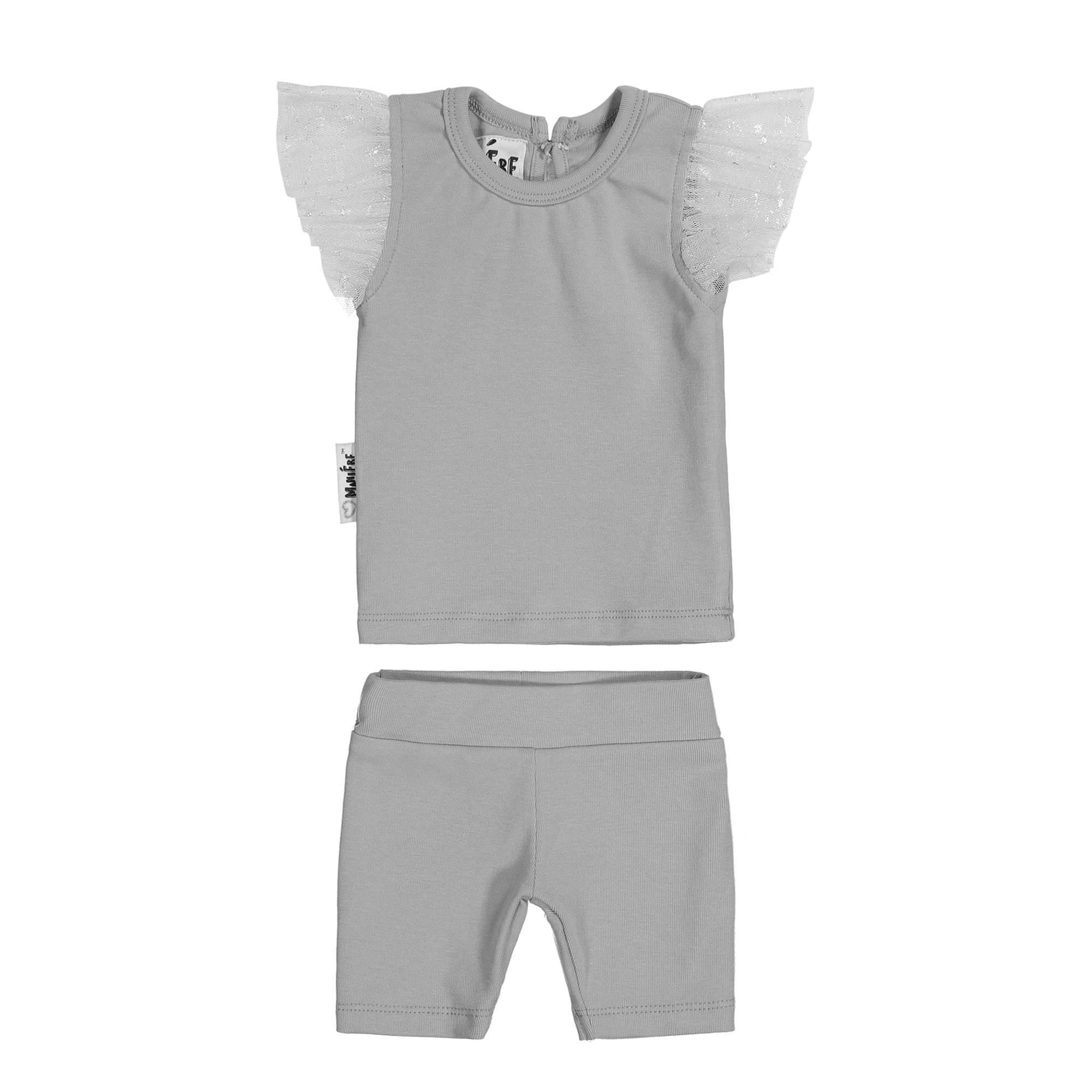 Glitter Mesh 2-Piece Top & Short Set