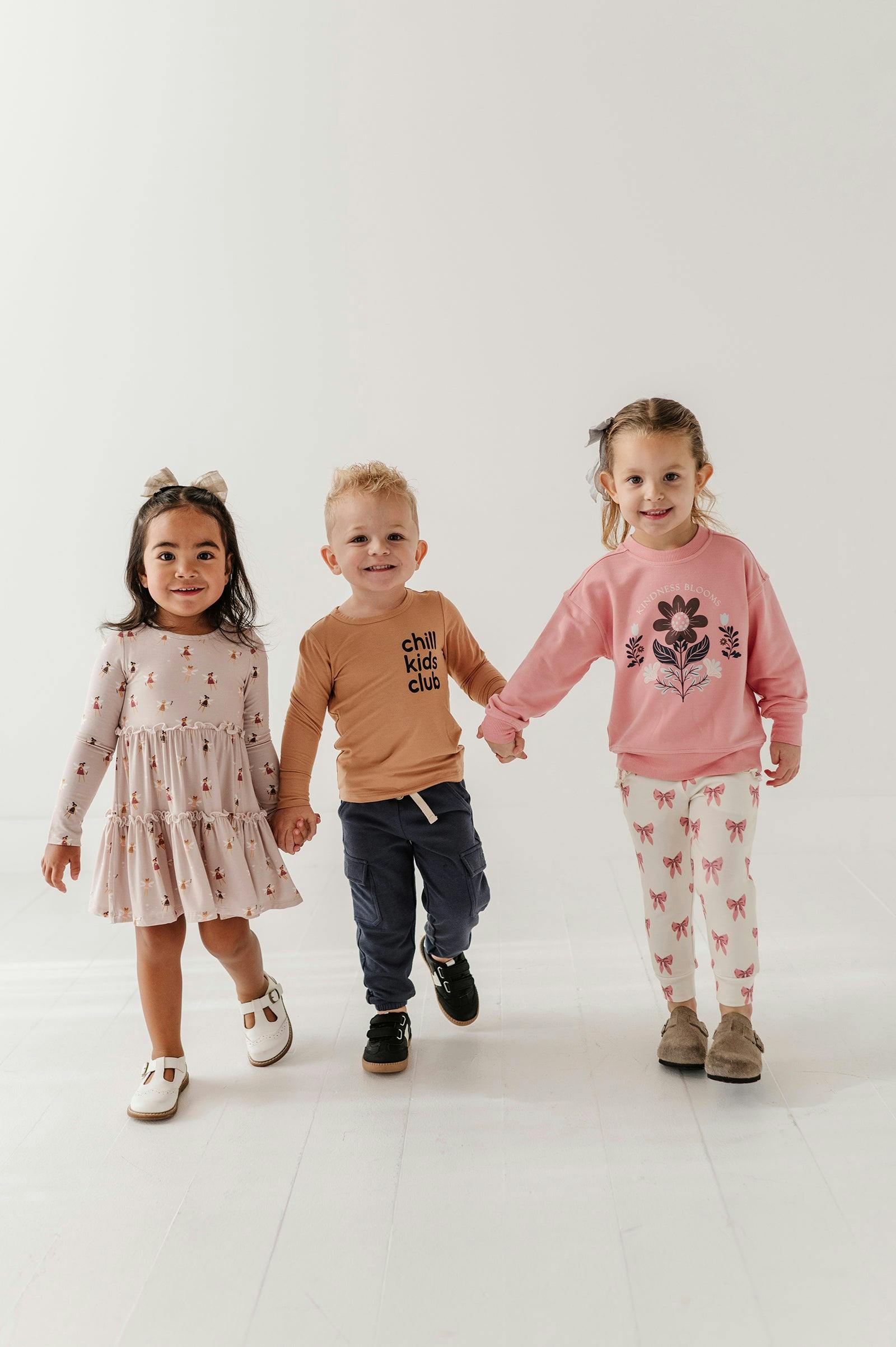 Girls Joggers in Rose Elegance Bows