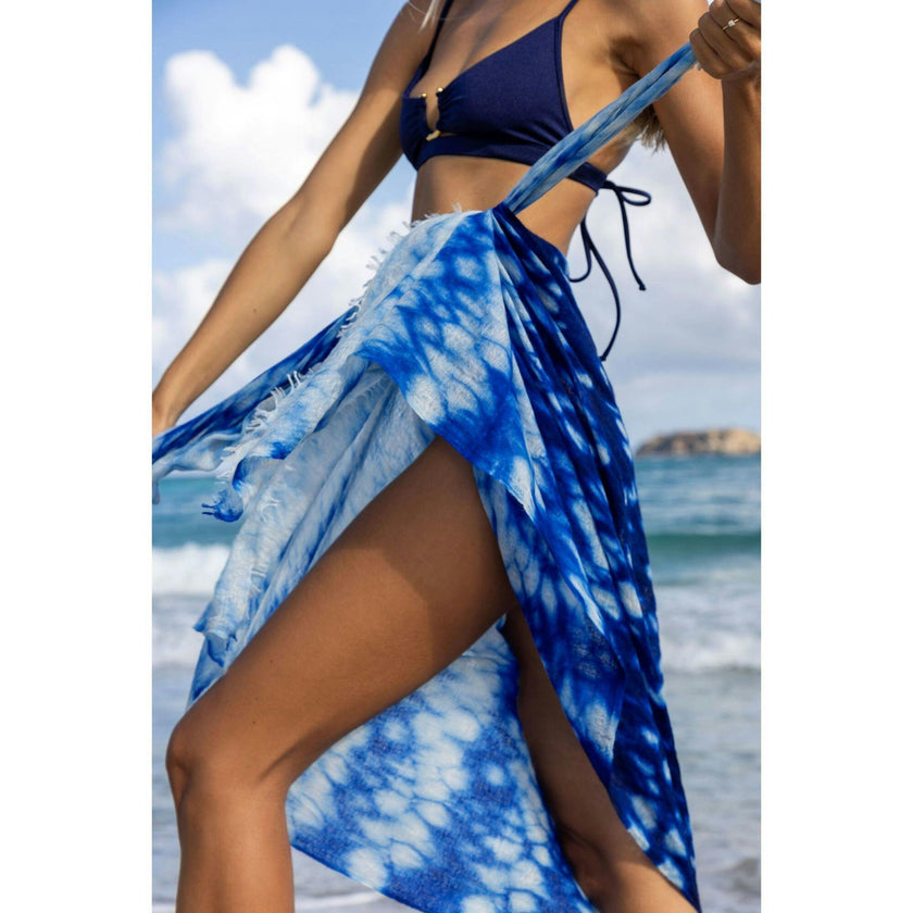 Cashmere Hand-Dip Dye Saline Pareo Scarf
