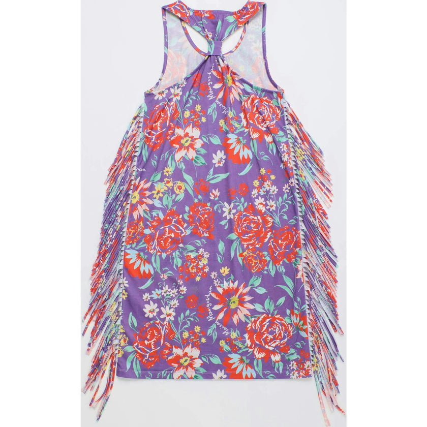 BEVERLY FRINGE DRESS DEEP PURPLE