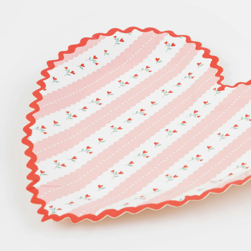Vintage Rose Heart Plates