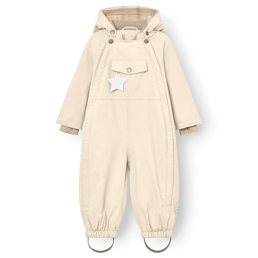 MINI A TURE MATWISTI fleece lined snowsuit. GRS - ANGORA CREAM