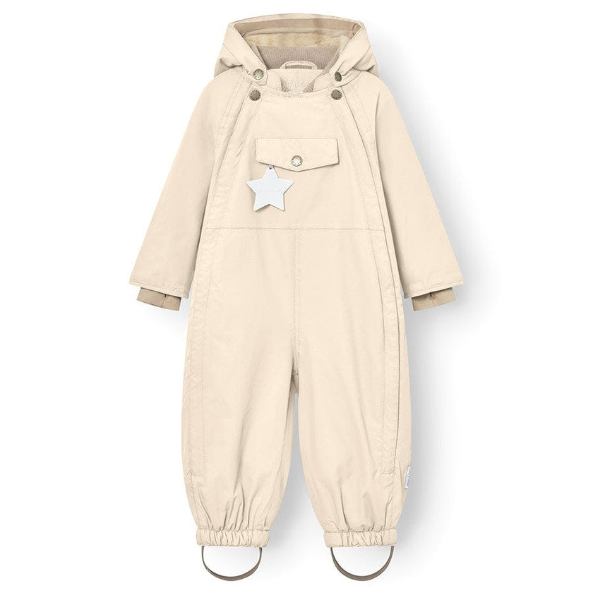 MINI A TURE MATWISTI fleece lined snowsuit. GRS - ANGORA CREAM