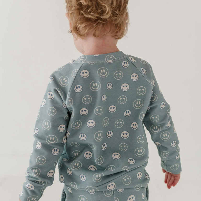 Boy's Raglan Sweatshirt Heart Eyes