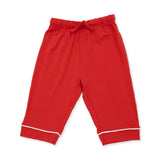 Ribbon Red - Knit Flame Resistant Kids Long Sleeve Coat Style with Pant