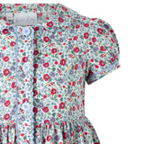 Blue Ditsy Floral Button-Front Dress