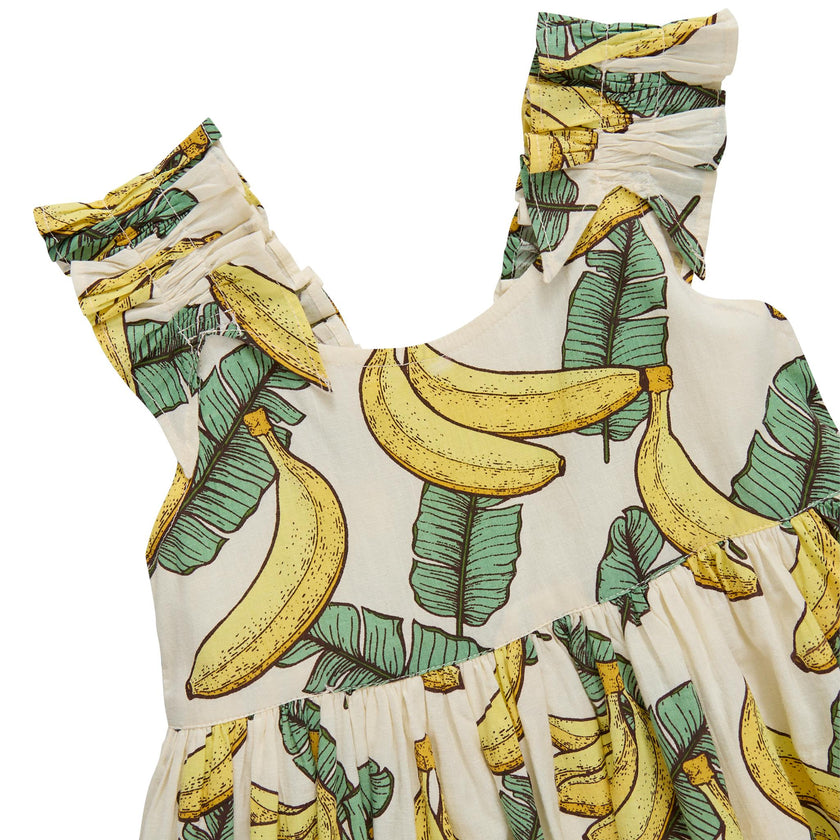 Girls Via Dress - Banana Leaves