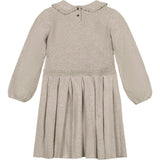 Organic Peter Pan Collar Scallop Trim Sweater Dress, Beige