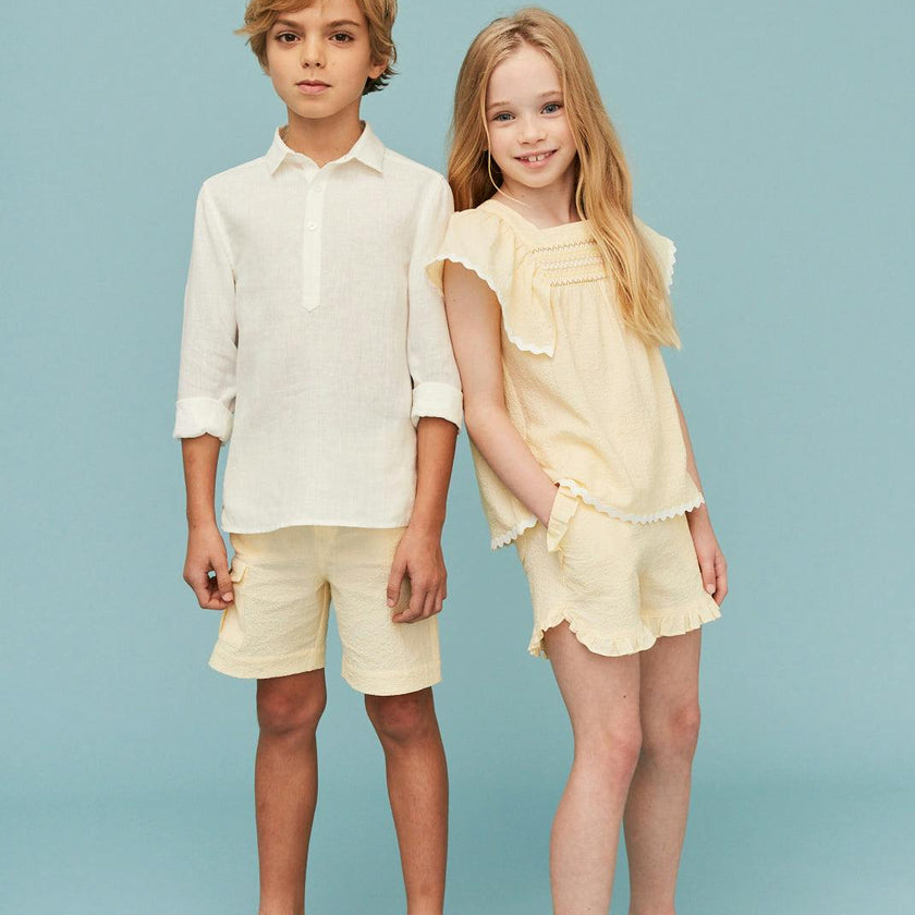 Seersucker Girl Frill Shorts