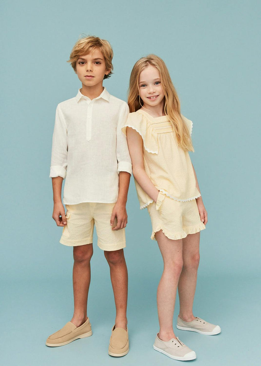 Seersucker Cargo Shorts